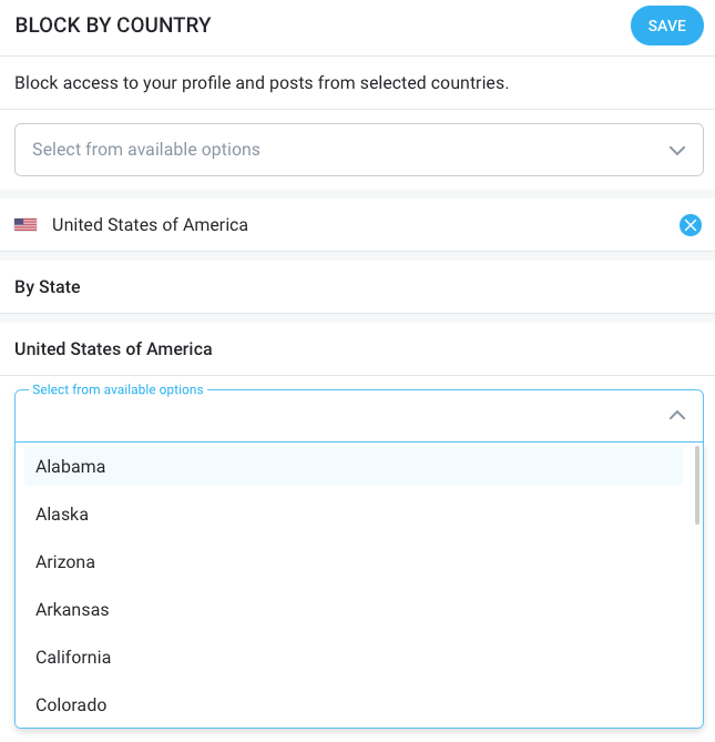 Blocks and restrictions on OnlyFans