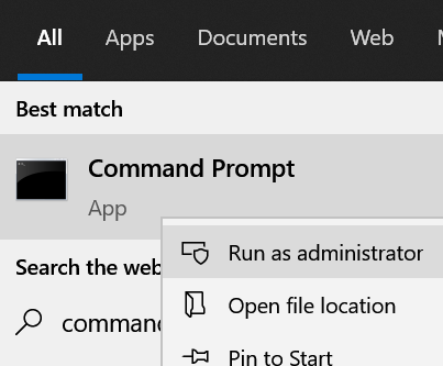 7. Open Command Prompt as Administrator