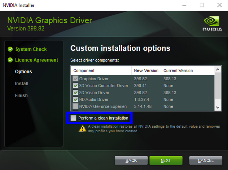 20. Perform a Clean Installation of Nvidia