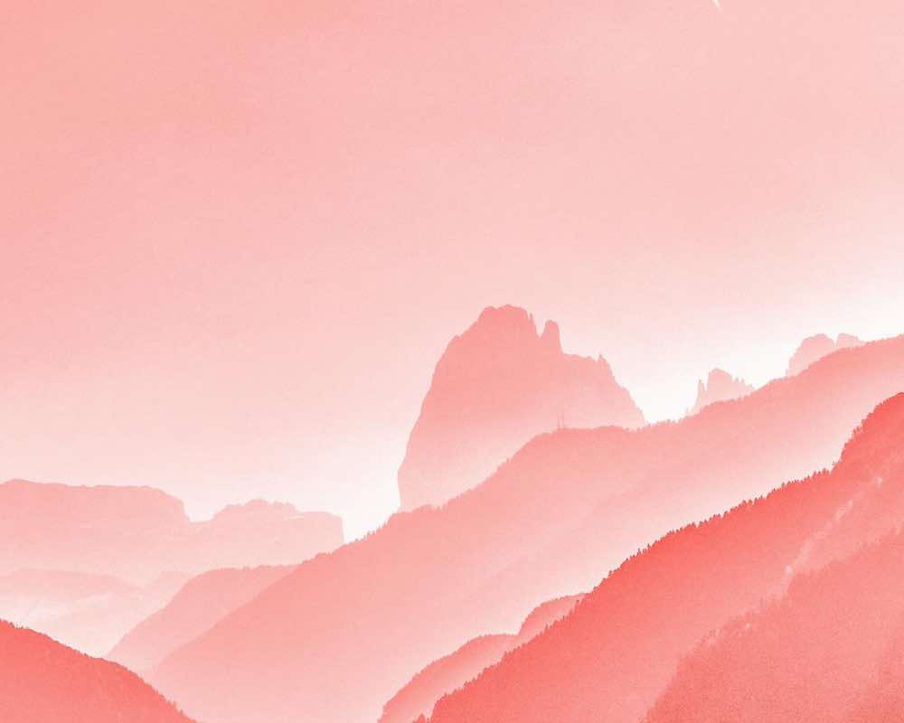 Contrasting elements of pale pink-orange in the landscape