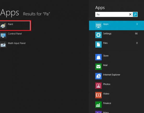 Search application on Windows 8
