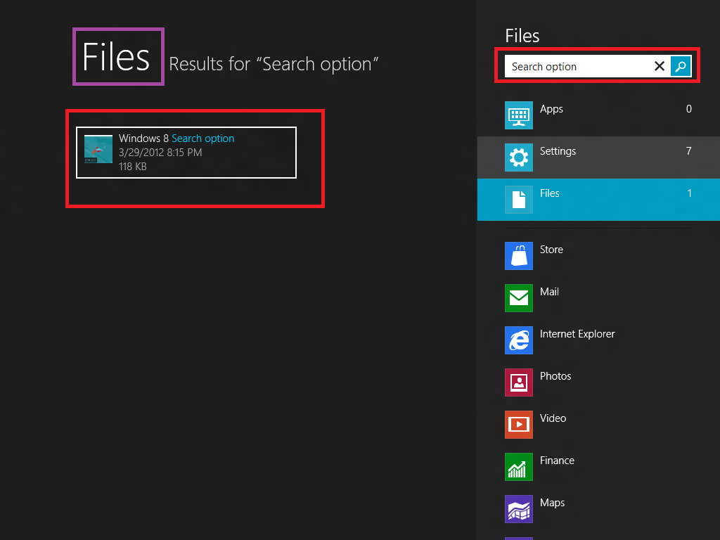Windows 8 Search File