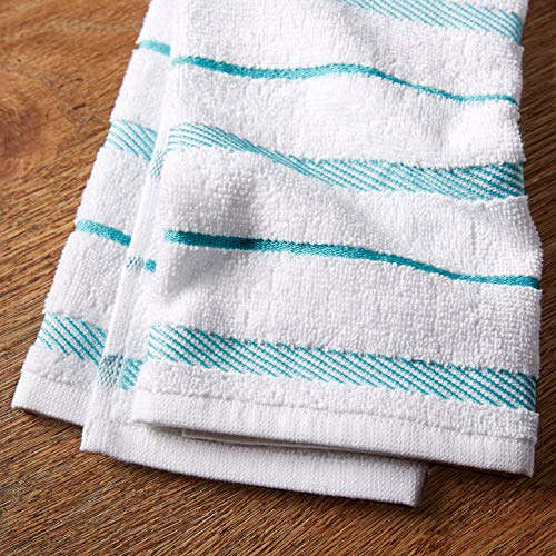 KitchenAid Albany Kitchen Towel Set, Set of 4, Aqua 4 Count