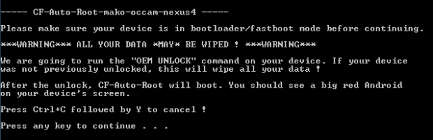 Nexus 4 root warning