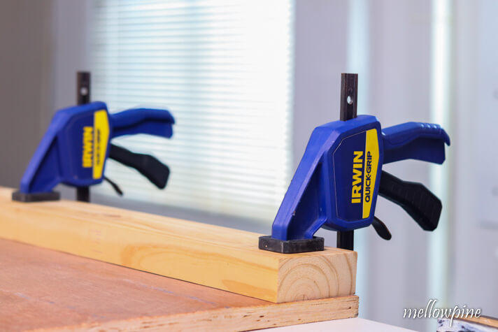 Clamp 2x4 down with quick clamps