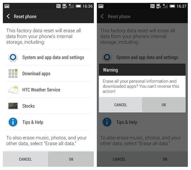 AndroidPIT HTC One Factory Reset 2