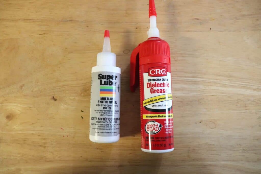 bottle of super lubricant and dielectric grease