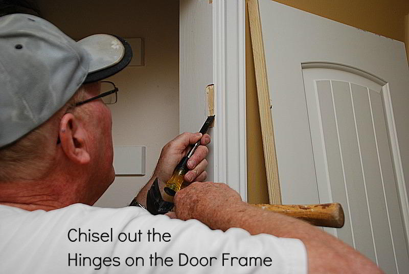 chisel the door frame