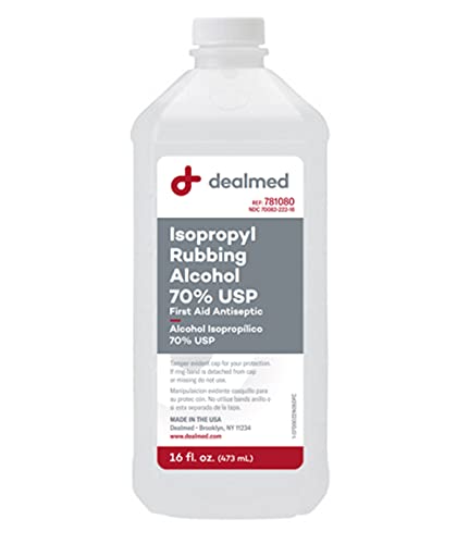 Dealmed Isopropyl Rubbing Alcohol 70% USP, First Aid Antiseptic, 16 fl. oz, (2 Pack)
