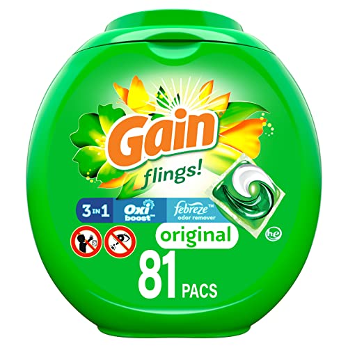 Gain flings! Laundry Detergent Soap Pacs, High Efficiency (HE), Original Scent, 81 Count