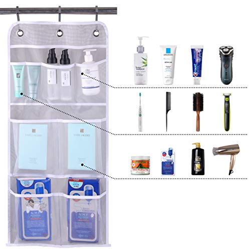 MISSLO Mesh Storage Bag 340oz / 1000ml Shampoo Shower Kit With Door Hanger