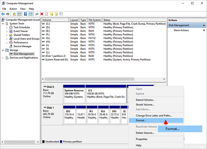 hard drive format