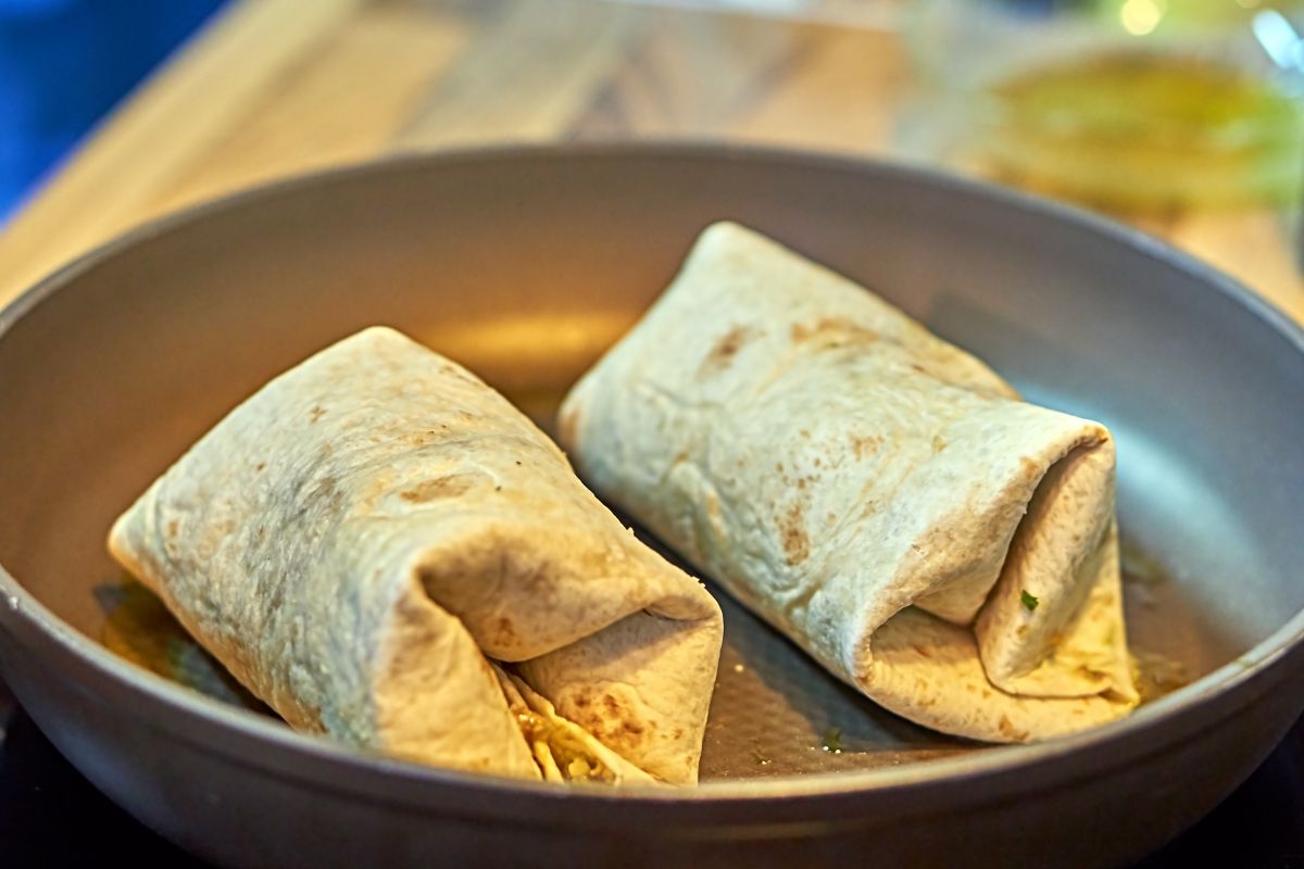 Burrito on the stove