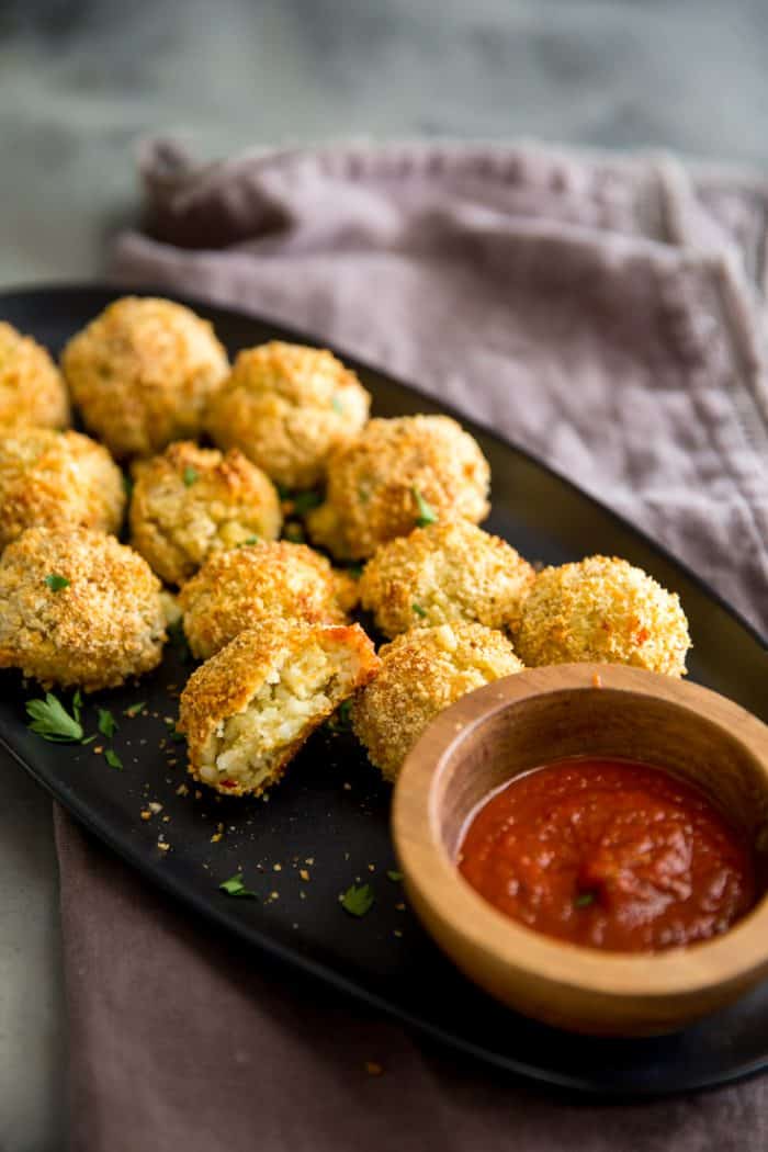 a risotto ball take a bite