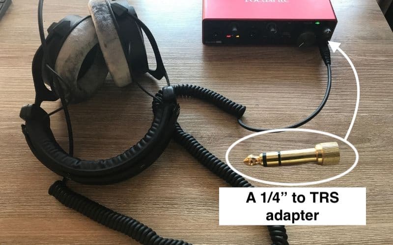 Beyerdynamic DT 990s PRO with 1422 to TRS adapter