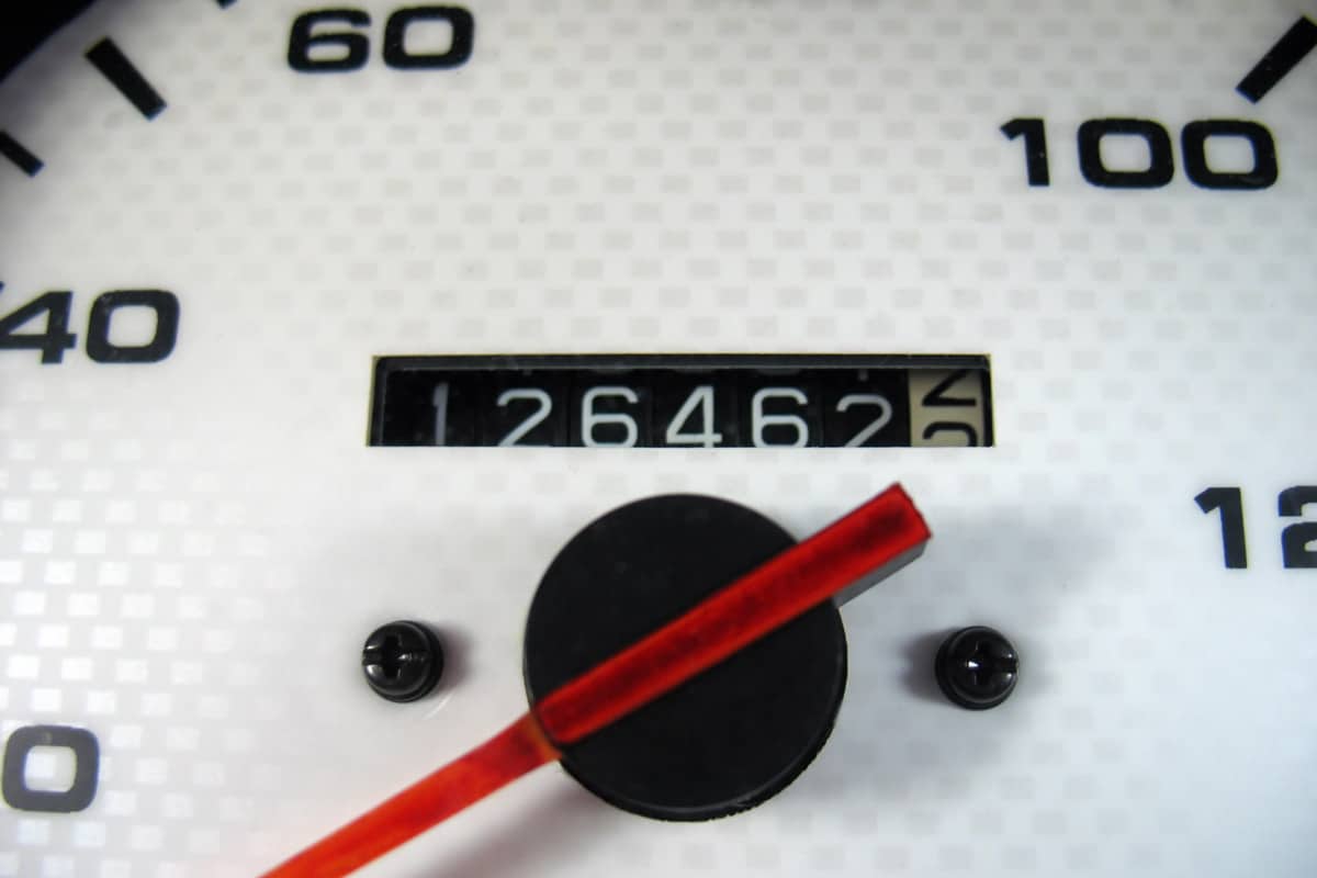 Close-up photo of odometer