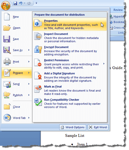 Select Field from the Insert menu in Word 2003