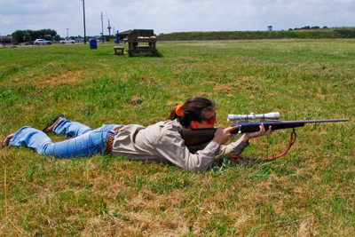 Shooting the gun in the prone position