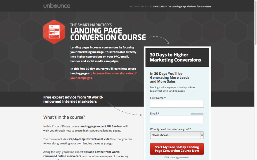 landing page example