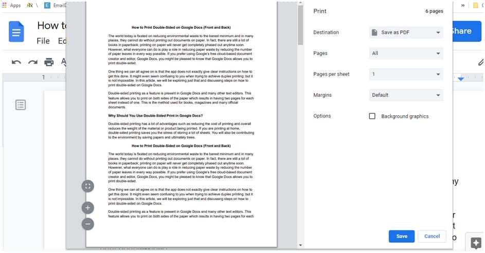 How to print double-sided on Google Docs (front and back)