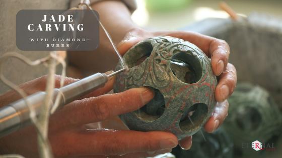 carving jade with diamond burrs in a rotary tool