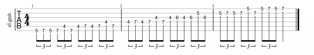 Pentatonic vertical running lick