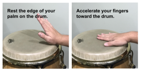 conga stroke steps shown in two images for toe