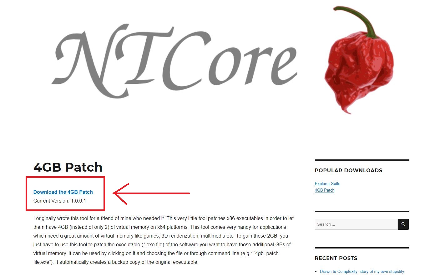 NTCore Website for 4GB Patch