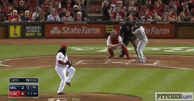 Johnny Cueto pitches with good control image