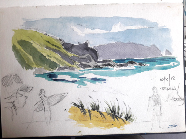 Watercolor Plein Air seascape sketch