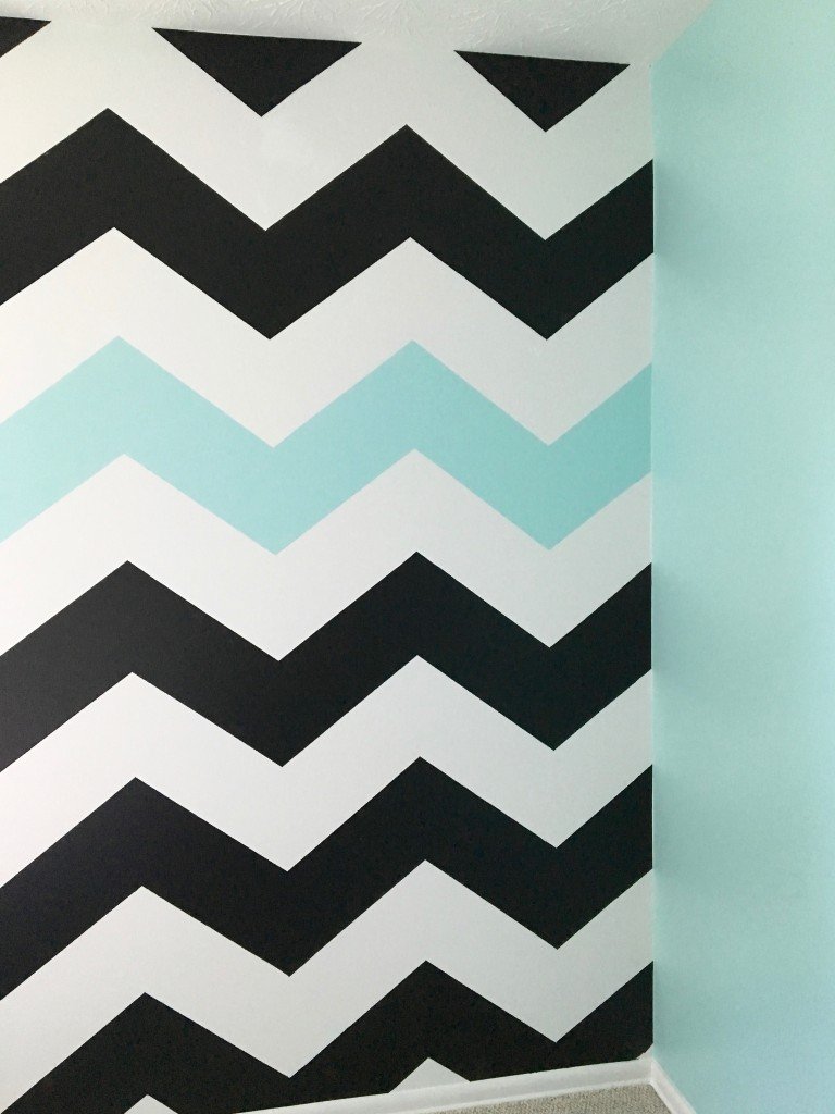 How_to_paint_chevron_stripes_ turquoise_black_white