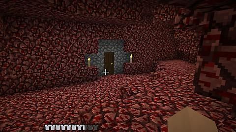 A cobblestone background in the nether to stand out among the multitude of red blocks (Image via Reddit)