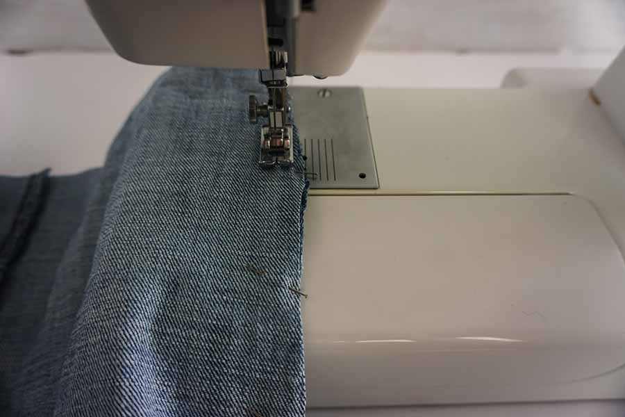 stitch reinforcement for blue jeans tote