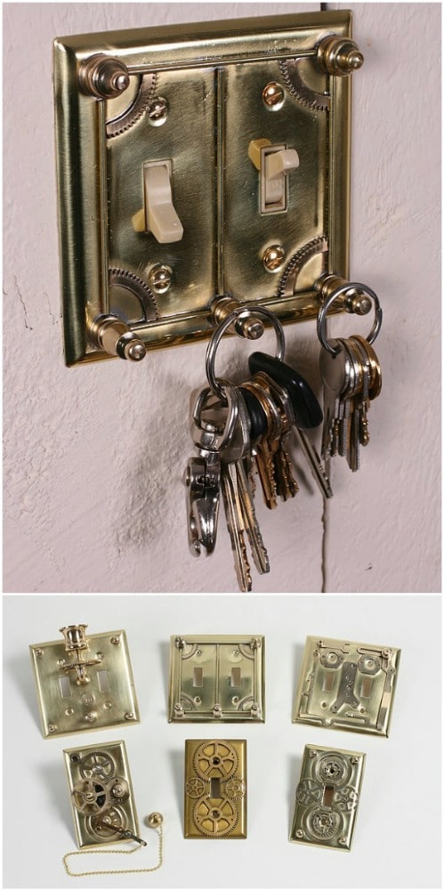 Steampunk Inspired Light Switch Plates