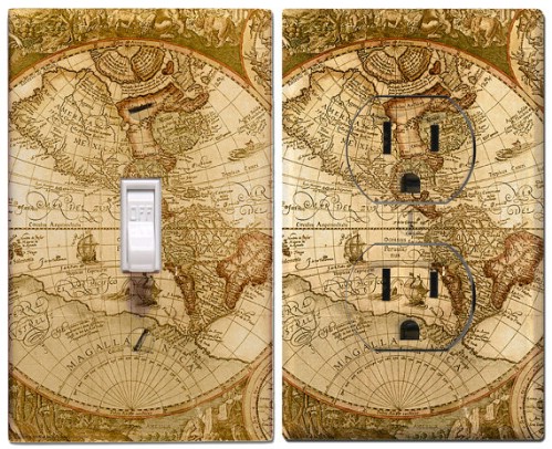 Old World Map Switch Cover