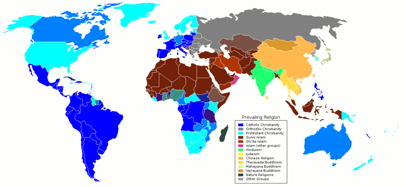 Popular world religion map