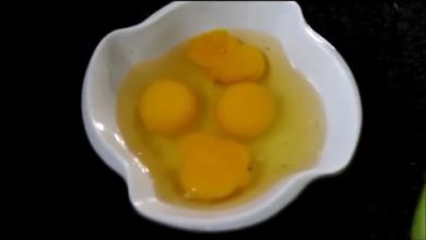 beaten eggs in a bowl