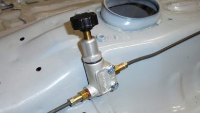 The whole point of all of this brake line double-flaring was to install a proportioning valve sourced from I/O Port Racing Supplies. This way we can adjust the car’s brake bias during a race. A better-balanced braking system allows you to go deeper, and everybody knows deeper is better.