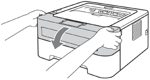 Open the front cover of the Brother HL-2240 . printer