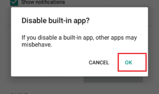 Disable an app on Galaxy s6