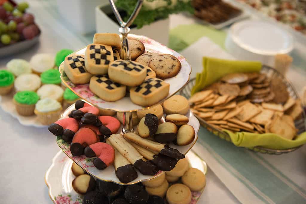 Cookie Crawl Selection on a three-tier plate