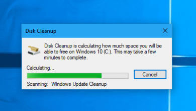 Disk Cleanup is scanning the drive