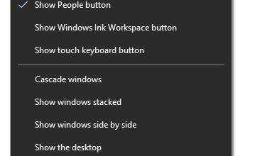 right click taskbar 0