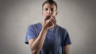 Man trying to whistle