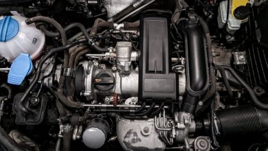 car engine with hoses