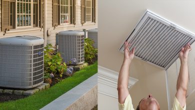 Image of exterior air handlers and interior home air intake vents