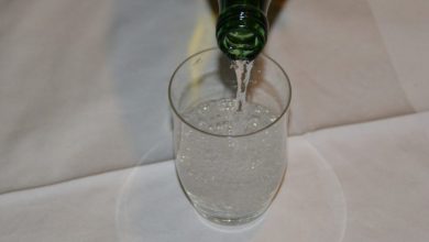 a glass being poured