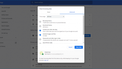clear caches and cookies for Chrome