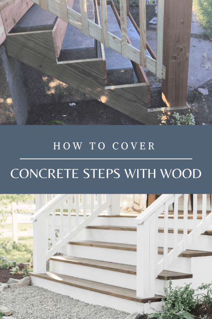 concrete steps before wrapping with wood