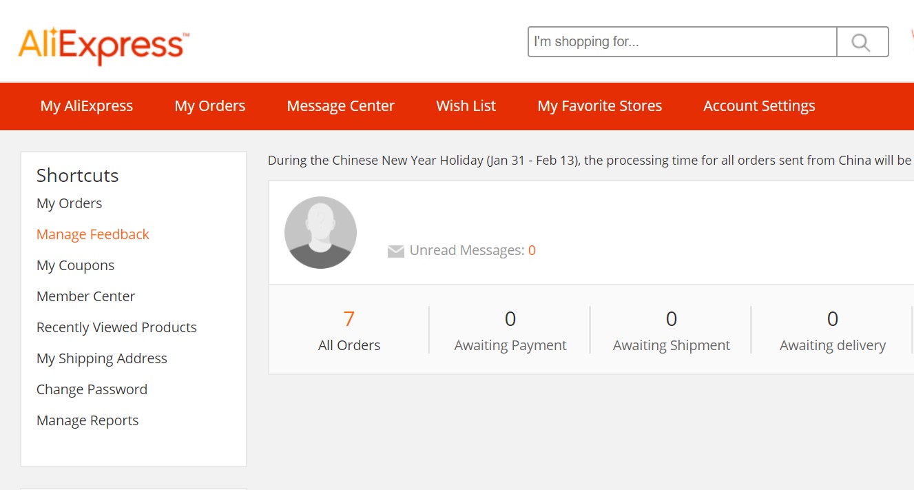 Aliexpress feedback management